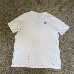 Southern Tide White Short-Sleeve Crewneck with Blue Fish Logo